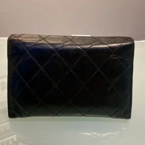 CHANEL Quilted Cambon Ligne Lambskin Leather Flap Wallet Black - Picture 3 of 16